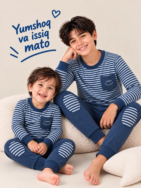 Bolalar pijamasi 2–16 yosh — issiq, yumshoq va qulay