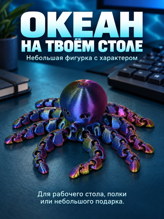Sakkizoyoq figurka harakatlanuvchi antistress 3D bosma suvenir stol dekori