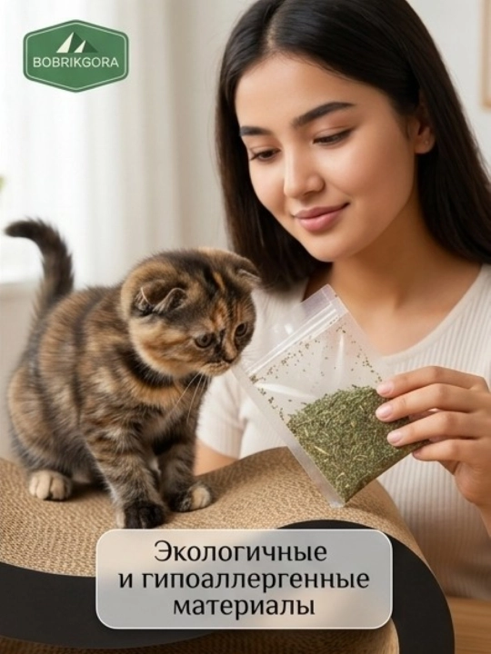 Когтеточка-лежанка для кошек Pet Cheer из гофрокартона с мятой - 