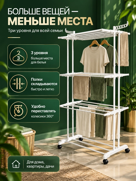 Сушилка для белья, сушилка, сушилка для белья напольная, сушилка для одежды, 50 кг