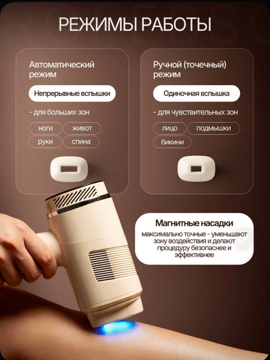 Cronier Фотоэпилятор для лица, зоны бикини и тела, ресурс 999 999 вспышек