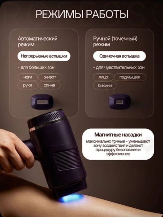 Cronier Фотоэпилятор для лица, зоны бикини и тела, ресурс 999 999 вспышек
