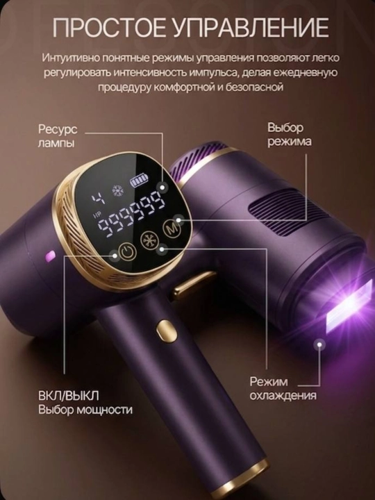 Cronier Фотоэпилятор для лица, зоны бикини и тела, ресурс 999 999 вспышек