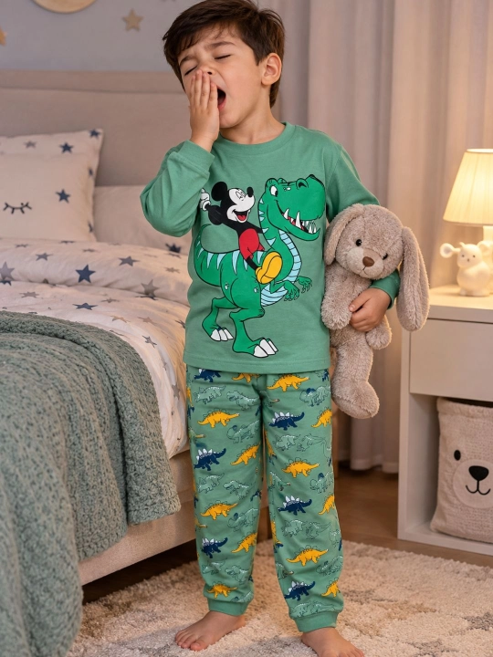 1-8 yoshli bolalar uchun uzun yengli yumshoq pijama
