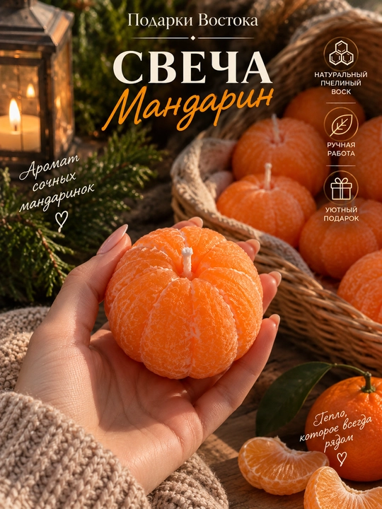 Свечи «Мандарины» — набор из 3 штук