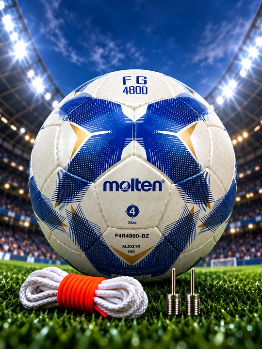 Futbol to‘pi Molten FG4800, mashg‘ulot uchun, 4-o‘lcham, oq-ko‘k