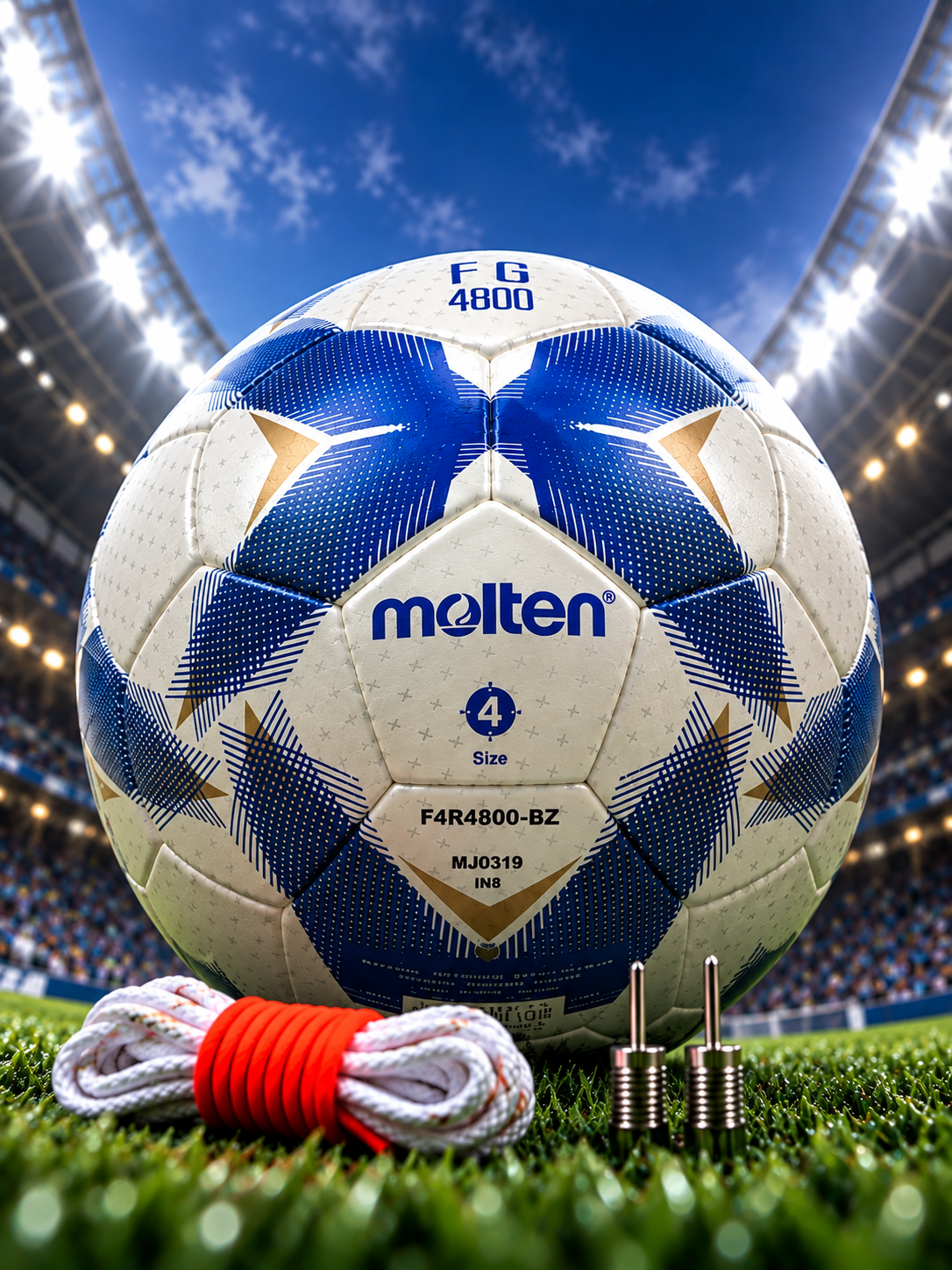 Futbol to‘pi Molten FG4800, mashg‘ulot uchun, 4-o‘lcham, oq-ko‘k - 