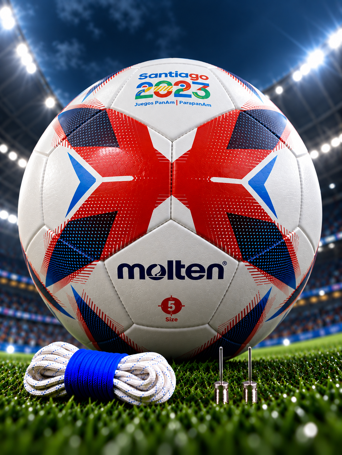 Футбольный мяч Molten FSN5000, Professional, размер 5, бело-сине-красный - 
