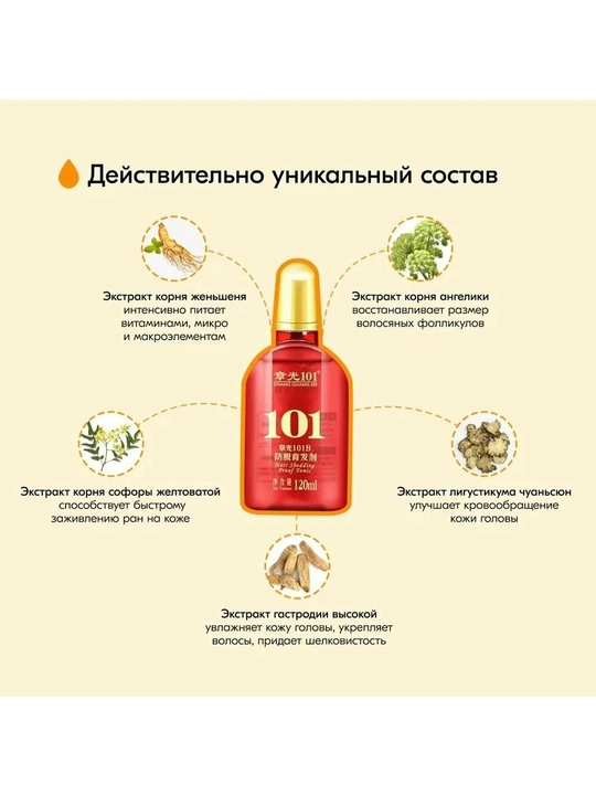 Лосьон, сыворотка против выпадения волос Zhangguang Fabao Фабао 101B Hair Tonic, 120 мл