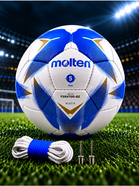 Futbol to‘pi Molten F5R4700-BZ, Professional, 5-o‘lcham, oq-ko‘k - 