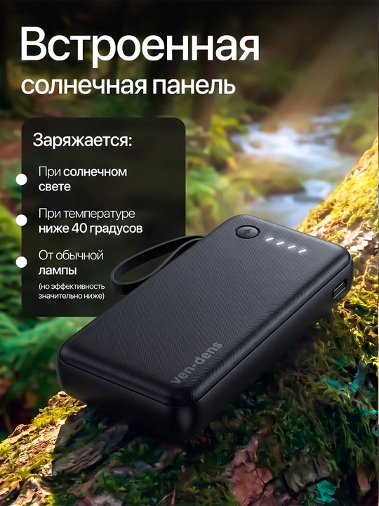Power Bank 20000mA 22W tezkor quvvat bilan tashqi akkumulyatori +2 kabel bilan