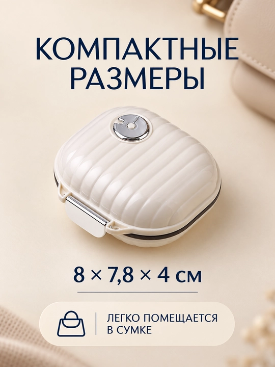 Таблетница на 7 дней 7 отсеков, компактный органайзер для таблеток, витаминов и капсул