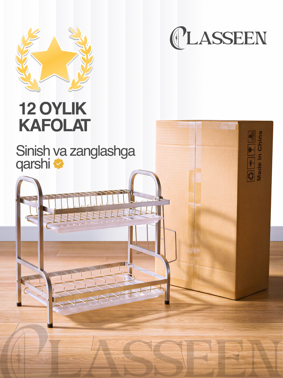 Ikki qavatli idish sushilka, idishlarni quritish uchun oshxona, sushilka idish