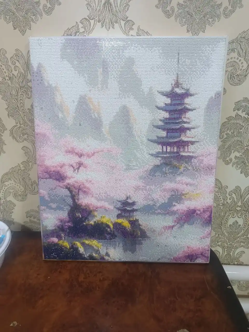 Olmos mozaika, tabiat ramka ostidagi mato, 40 x 50 sm