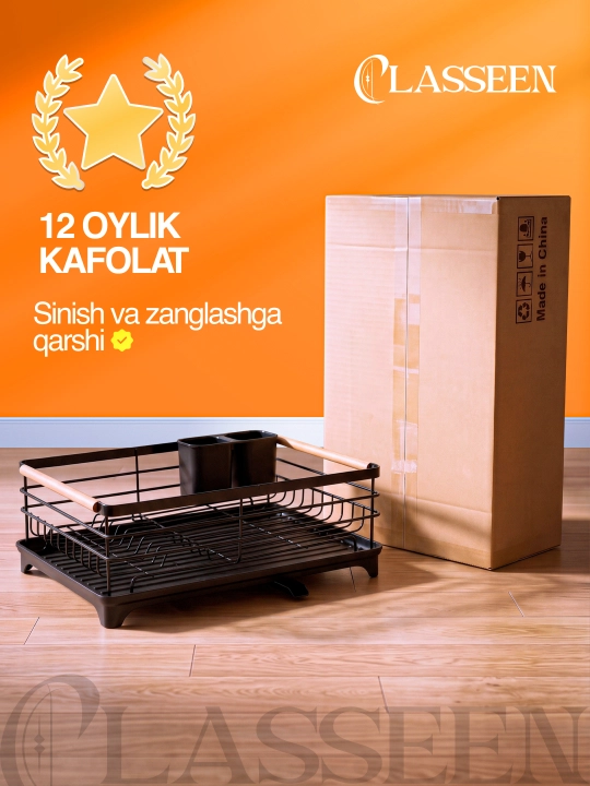 Ikki qavatli idish sushilka, idishlarni quritish uchun oshxona, sushilka idish