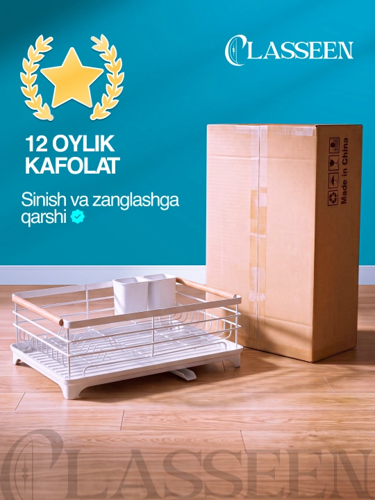 Ikki qavatli idish sushilka, idishlarni quritish uchun oshxona, sushilka idish