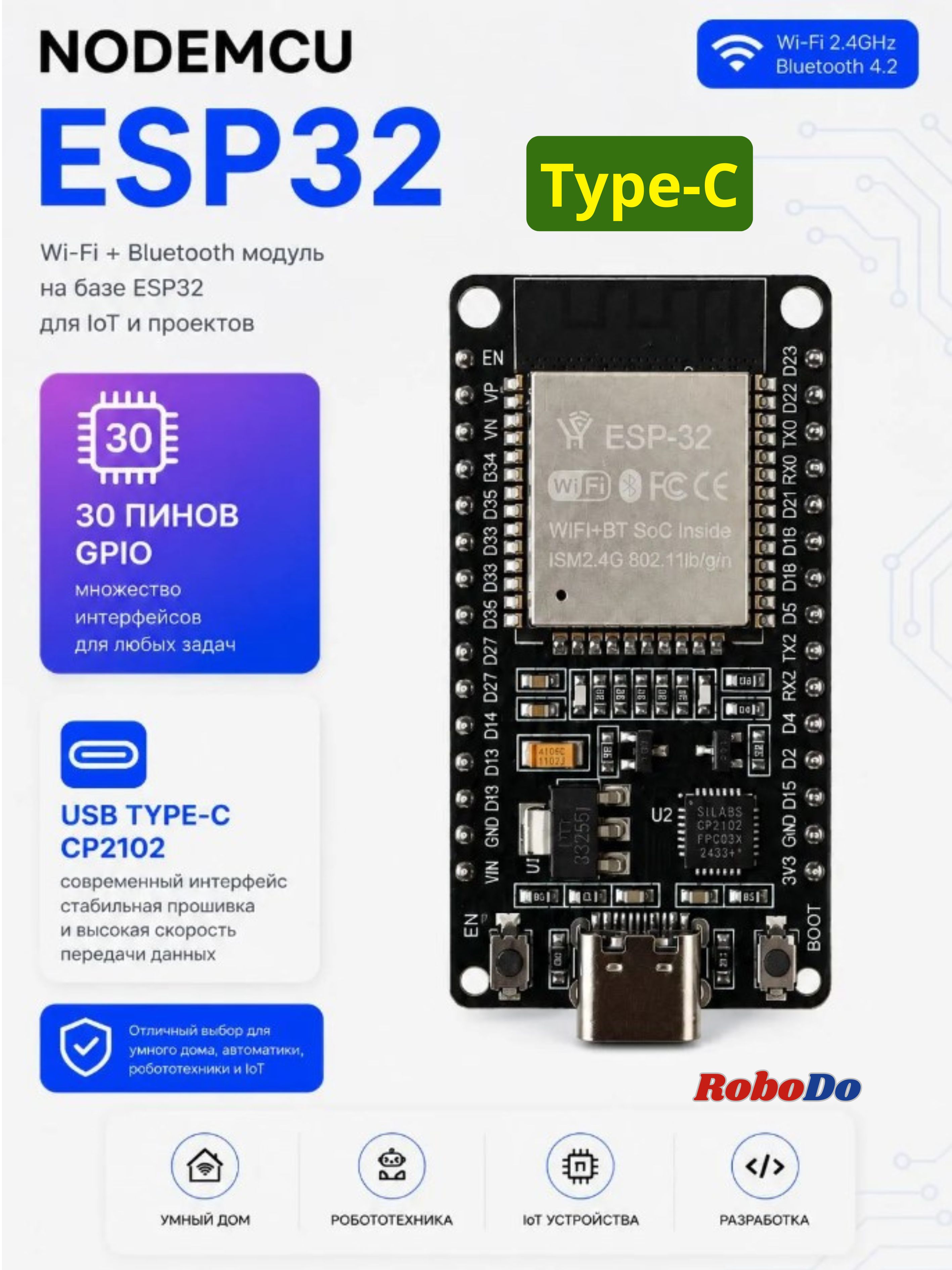 Modul ESP32 Wi-Fi+Bluetooth Dual-Core - 