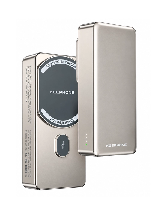 Повербанк MagSafe Keephone 10000mAh быстрая зарядка, дизайн Pitaka, 100% арамидное волокно - 