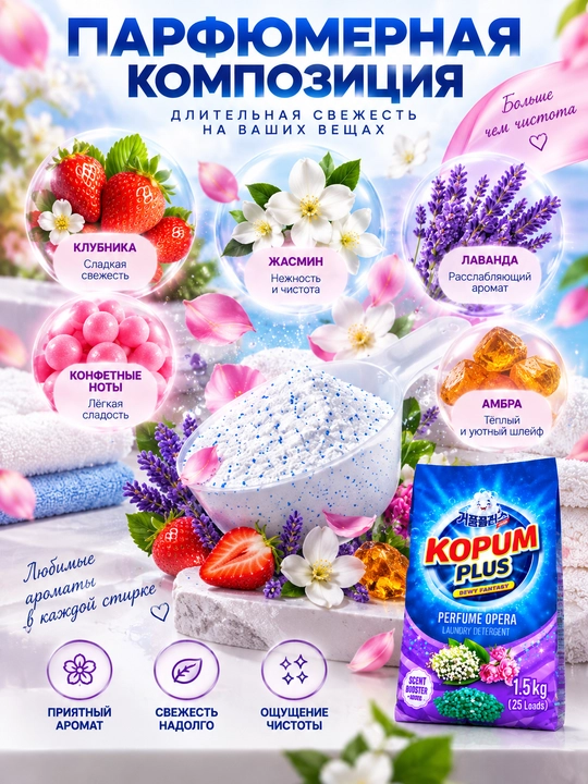 Avtomat kir yuvish kukuni, parfyumeriya aromatli, oq va rangli kiyimlar uchun
