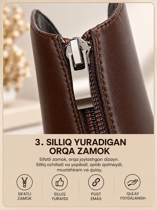 Ayollar polusapogi,  baland poshnali botilyon, zamonaviy qora jigarrang oyoq kiyim