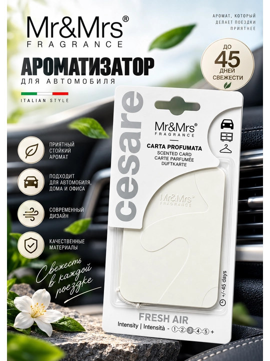 Mr&Mrs Fragrance Cesare Card avtomobil va uy uchun osma aromatizator - 