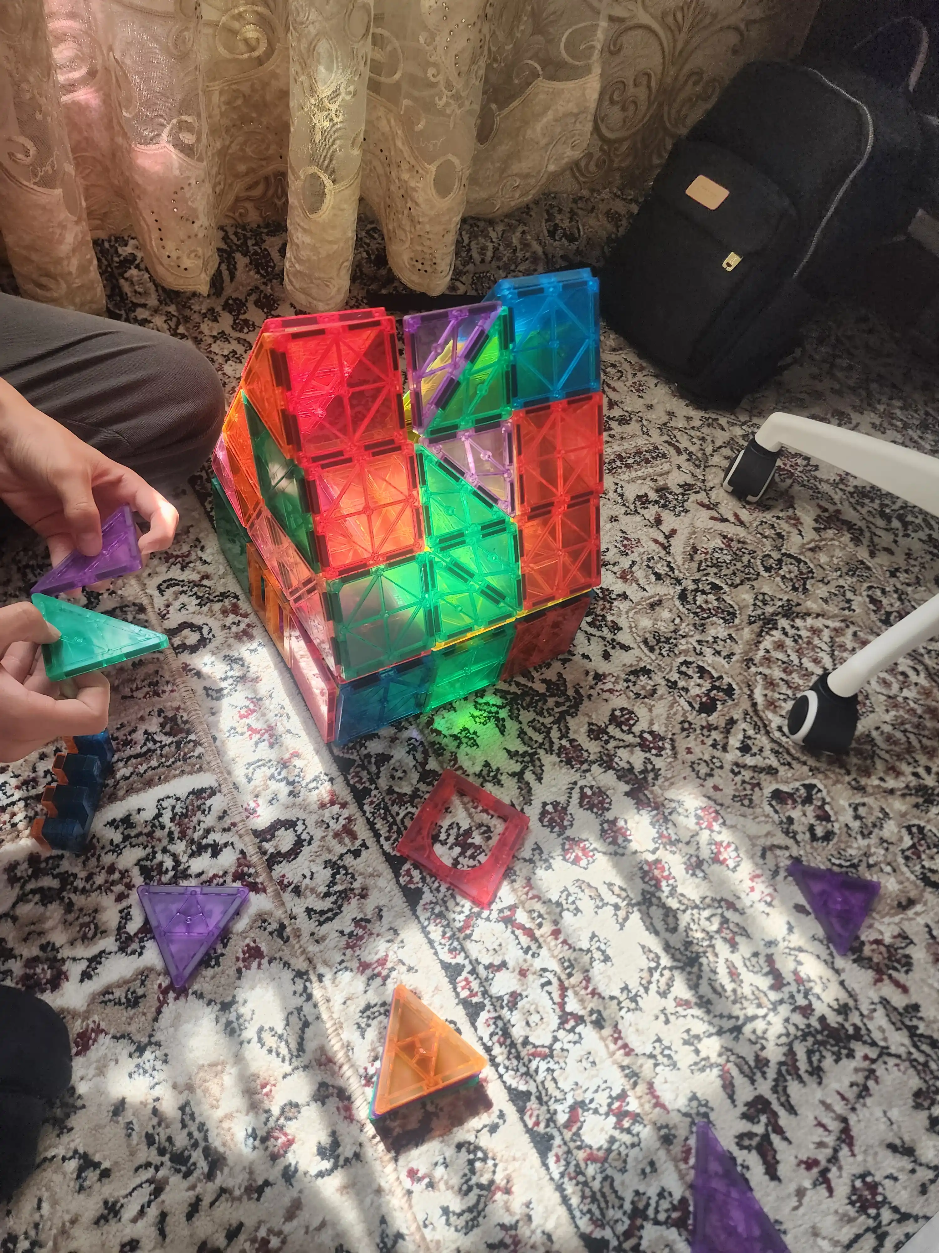 Магнитный развивающий конструктор для детей, 3D магнитные блоки, набор 120 деталей, (3+)