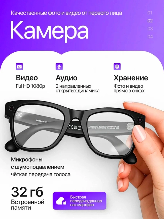Meta Ray-Ban Wayfarer GEN2 RW4012 aqlli ko‘zoynak, Clear linzalar, Size 50,53