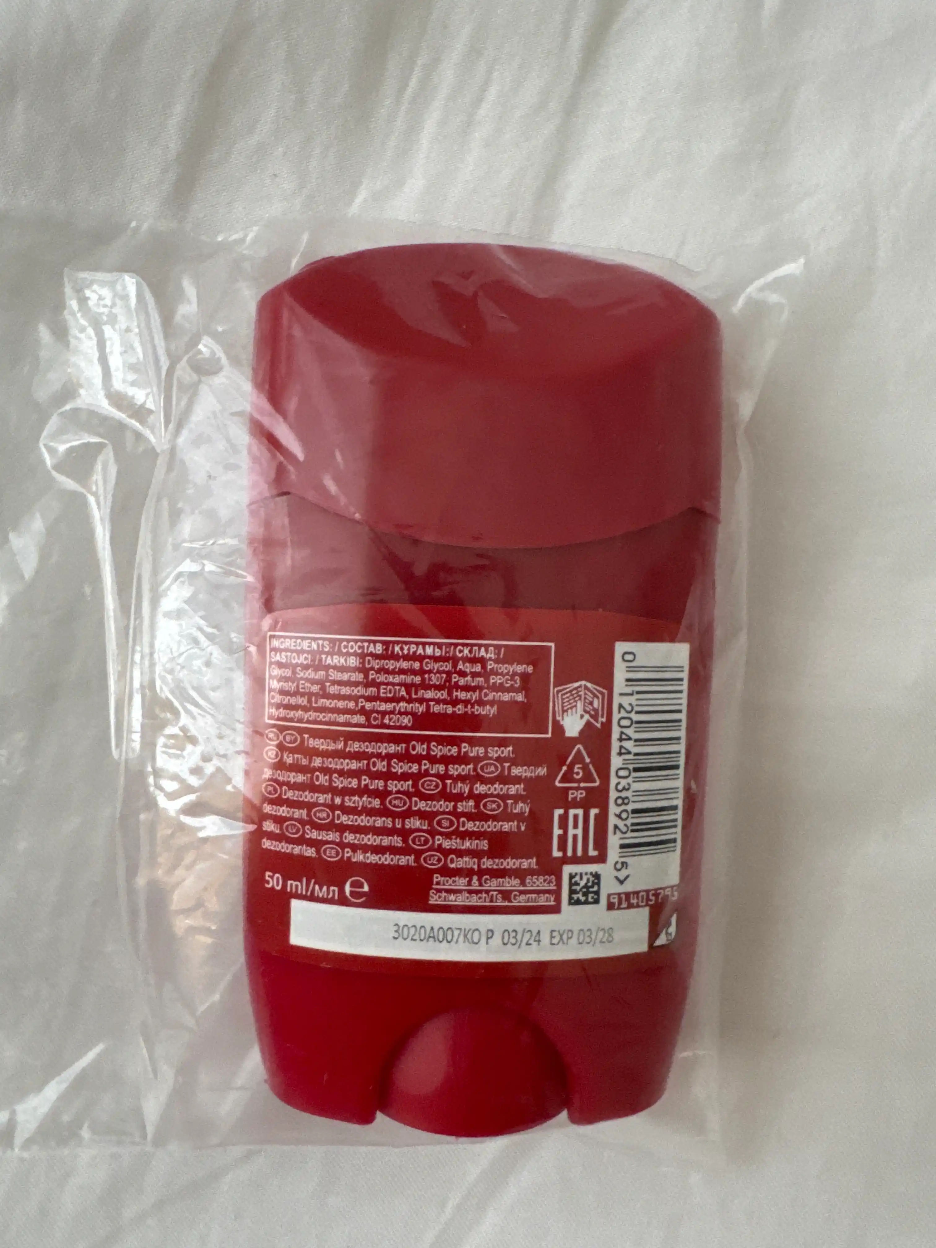 Old Spice Pure Sport erkaklarga dezodorant antiperspirant ter hididan uzoq muddat himoya