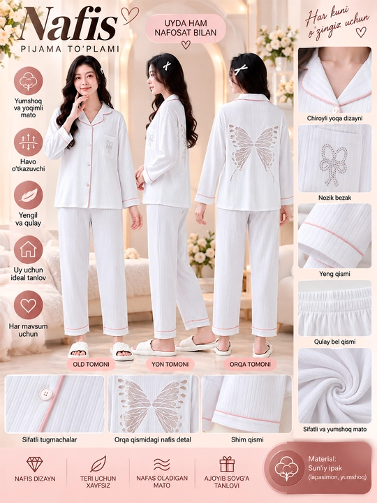 Ayollar uchun nafis pijama to‘plami