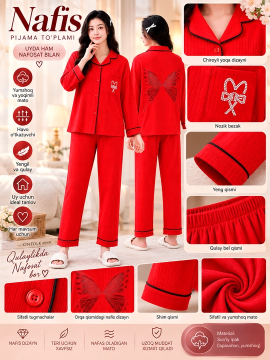 Ayollar uchun nafis pijama to‘plami