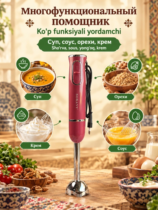 SOKANY SK-1726 300W 0.6L suv osti blender 2 tezlikli maydalagich