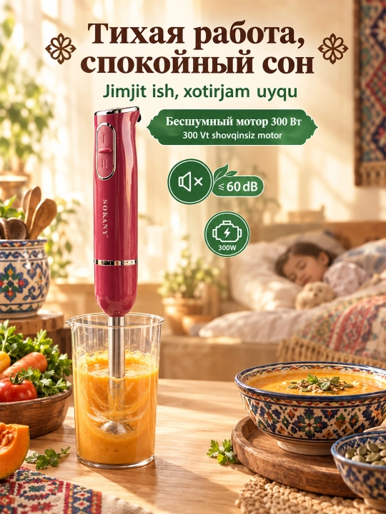 SOKANY SK-1726 300W 0.6L suv osti blender 2 tezlikli maydalagich