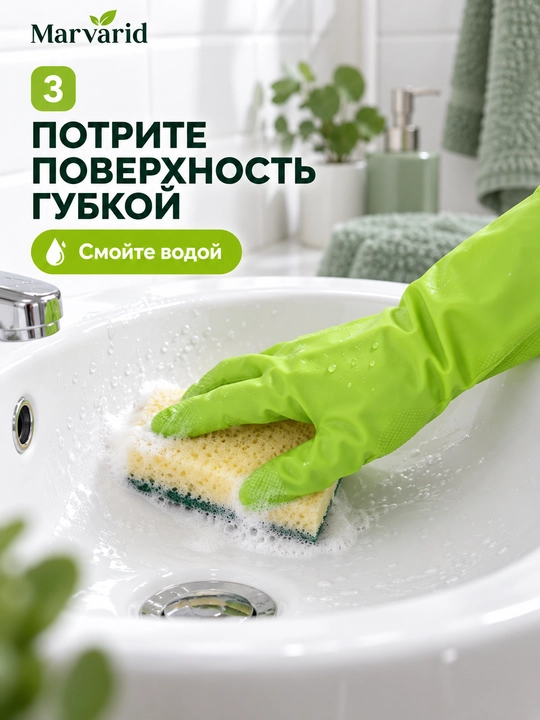 Средство для очистки ванны и туалета Marvarid, спрей против известкового налета и ржавчины