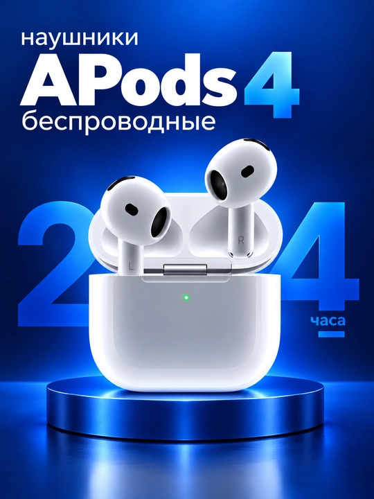 Беспроводные наушники APods 4 (последняя версия) для iPhone и Android, Bluetooth-наушники - 