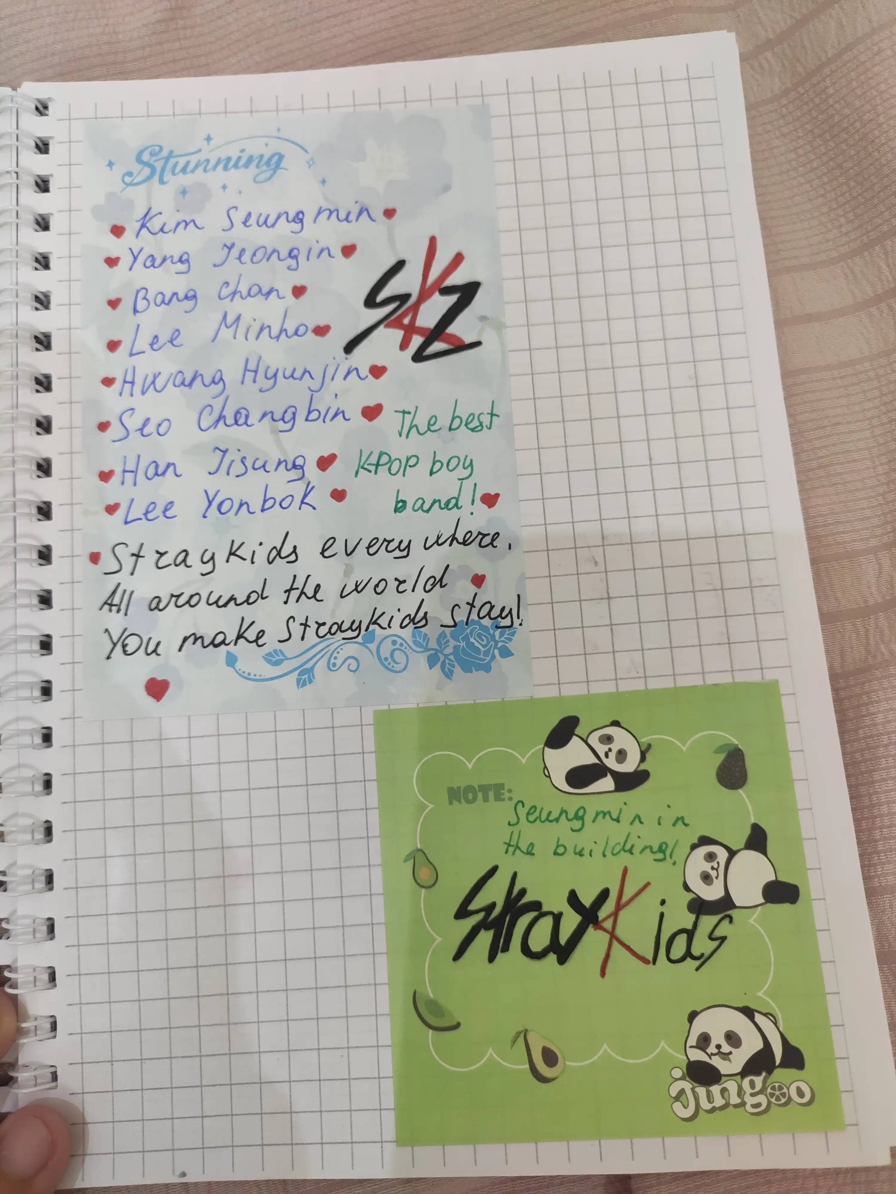 STRAY KIDS, K-POP, Bloknot va Planner 2 tasi 1 da - 30 varaqli, 2 bo'limli