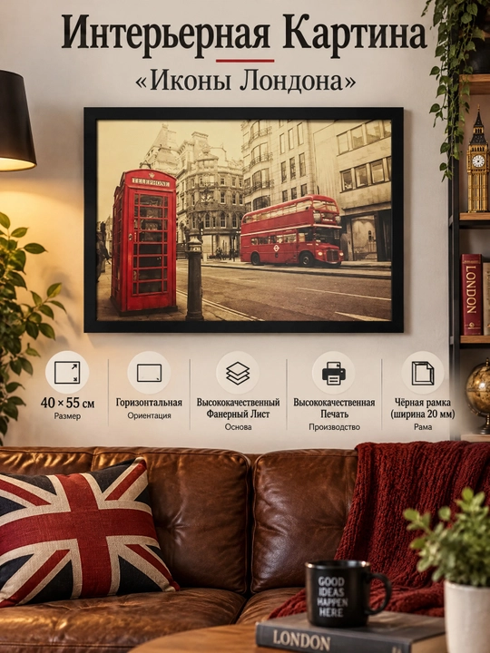 Interyer Surati, Retro Formatda, 40x55 Londonning Ikonalari - 