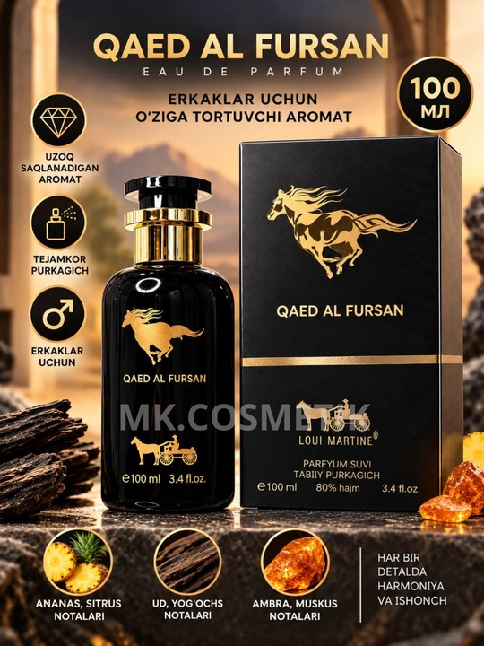 Erkaklar uchun atir, parfumlangan suv, sharqona iforlar, 100 ml - 