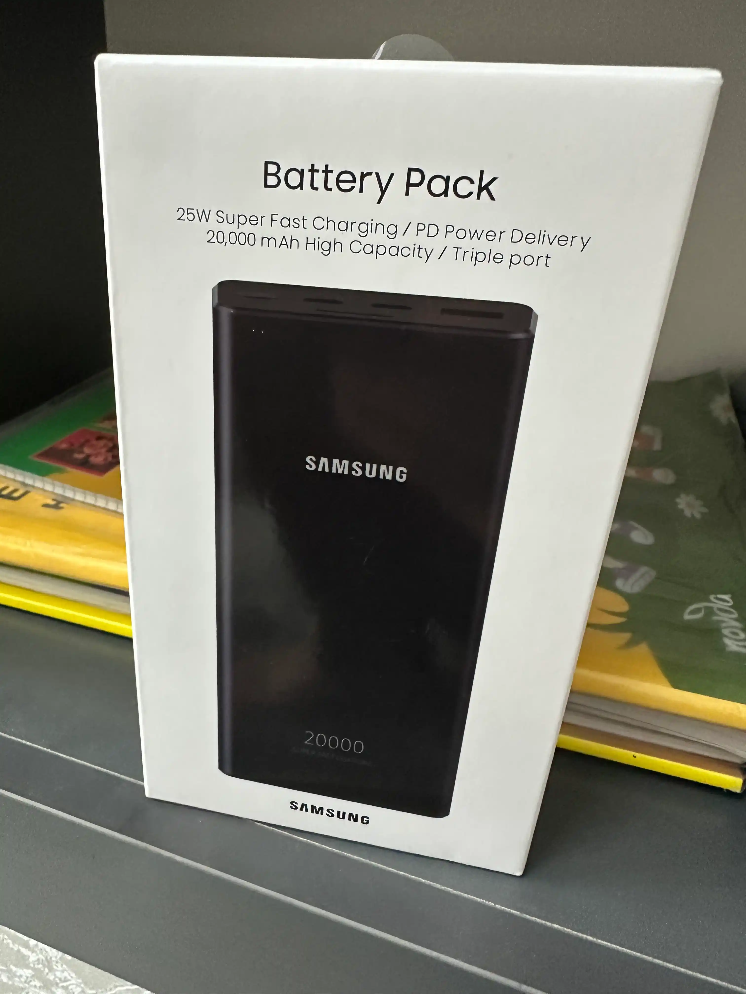 Samsung 20 000 mAh Power Bank — 25W/45W quvvat Super tezkor zaryadlash+type-c kabel