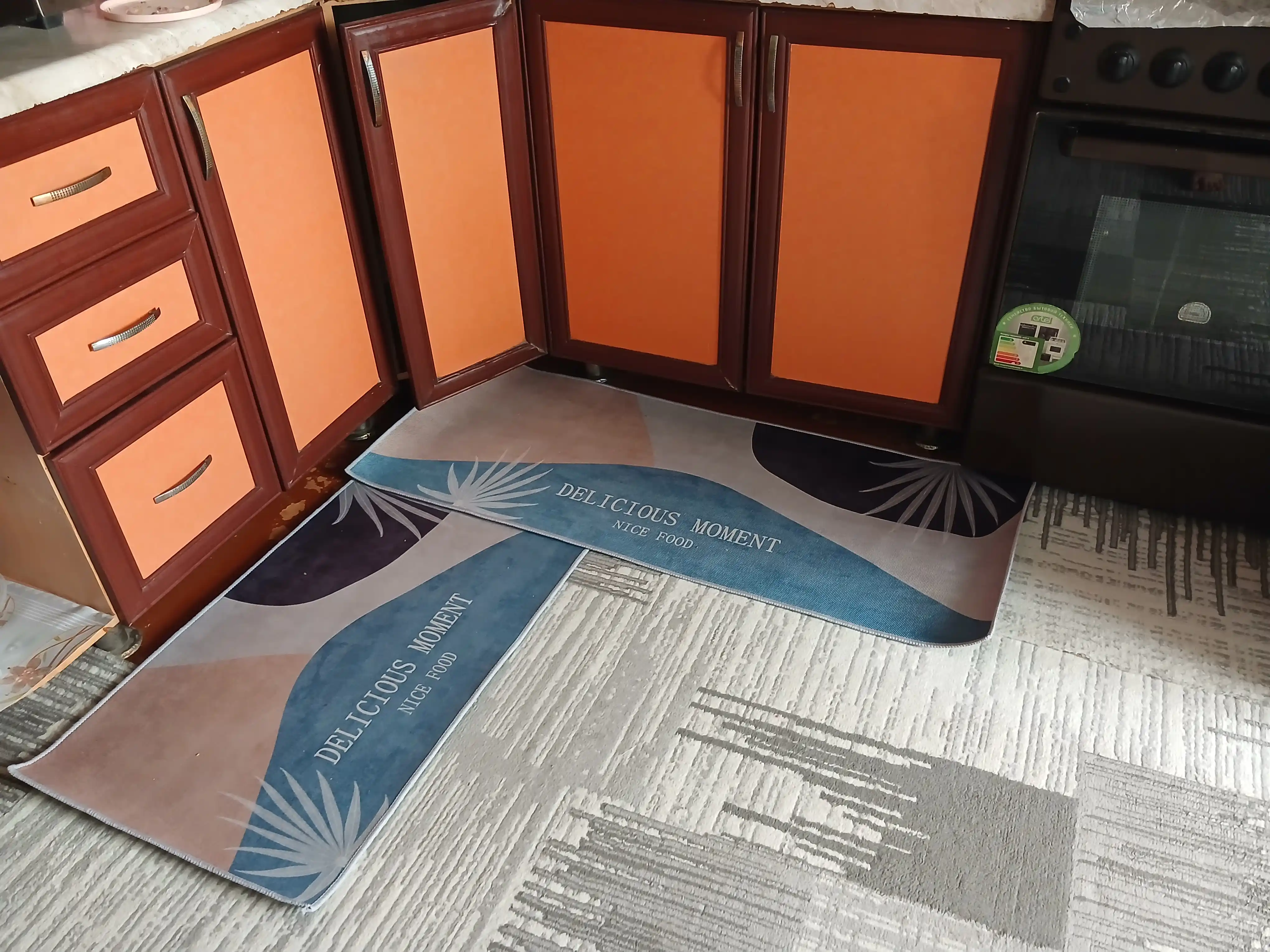 Коврики для кухни и ванной 2 шт, антискользящие, 50x80 , 50x120 см