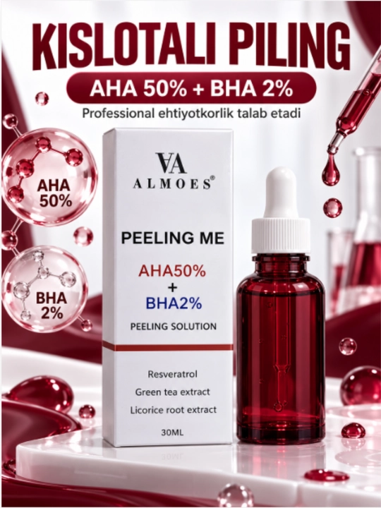 Кислотный пилинг ALMOES Peeling Me AHA 50% + BHA 2%, 30 мл - 