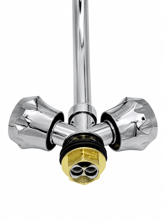 Кран для воды хромированный двухвентильный смеситель для кухни и раковины
