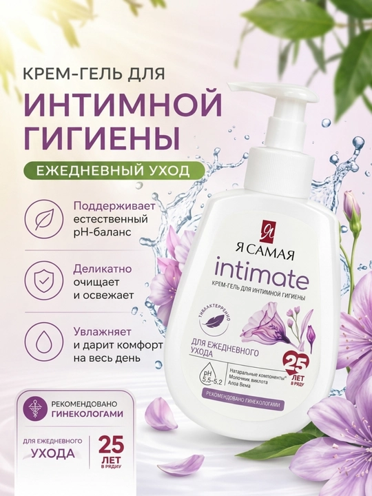 Imtim gigiena uchun krem -gel ,kundalik nozik parvarish,"Ya samaya", 265 ml - 
