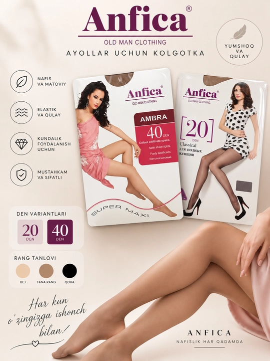 Ayollar kapron kolgotkasi, 20 va 40 den