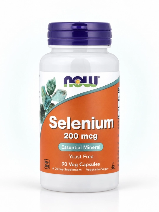 Селен NOW Foods Selenium 200 мкг, 90 веганских капсул, без дрожжей