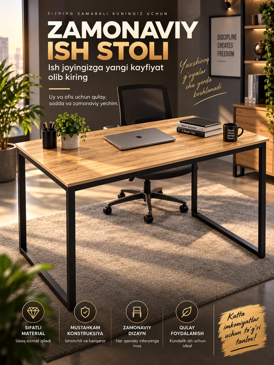 Uy va ofis uchun zamonaviy ish stoli, yozuv va kompyuter stoli 120×60×76 sm