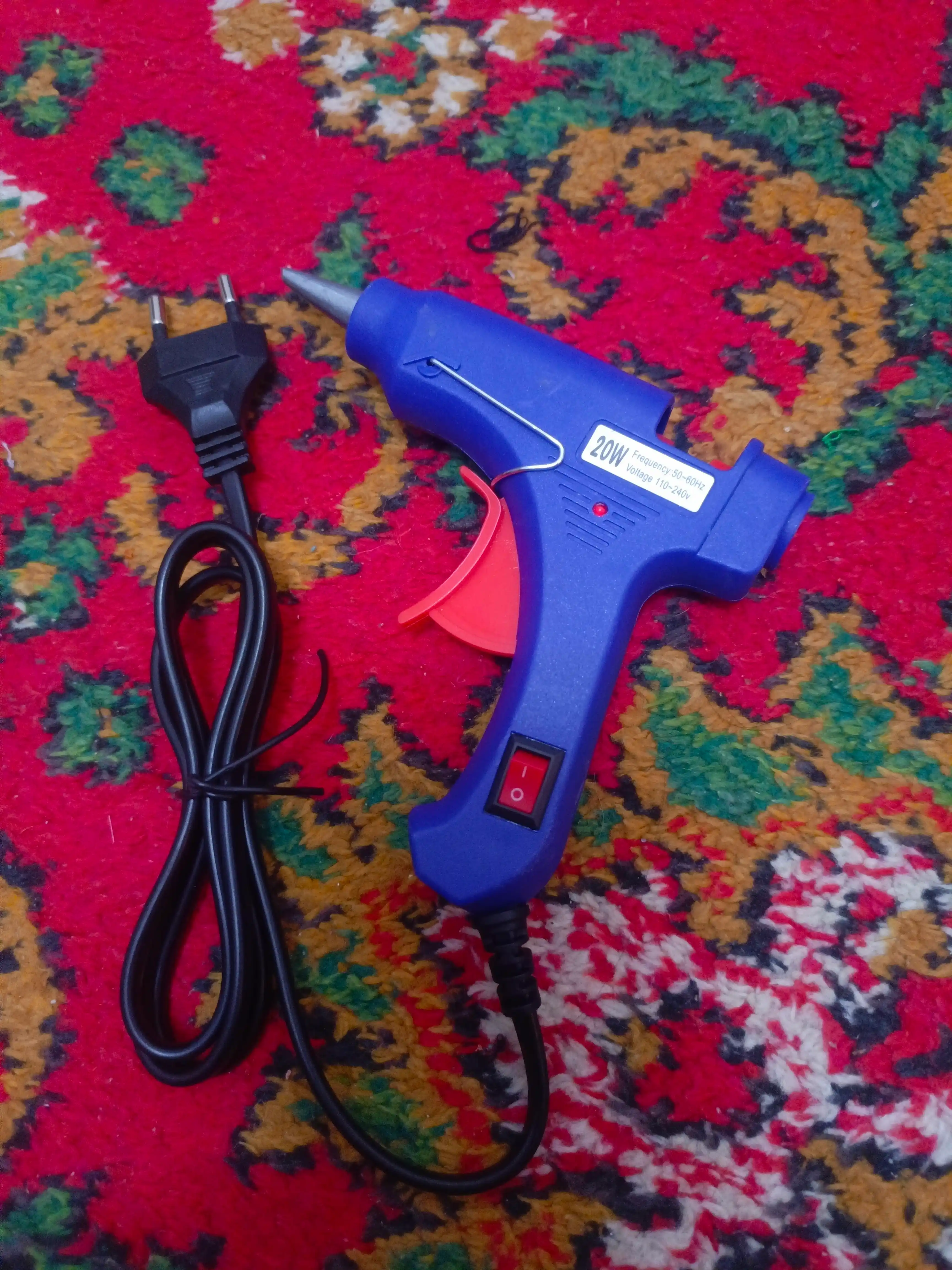 Пистолет клей- 20 W, белый и синий