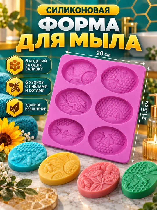 Силиконовая форма для мыла, силиконовый молд для мыла ручной работы