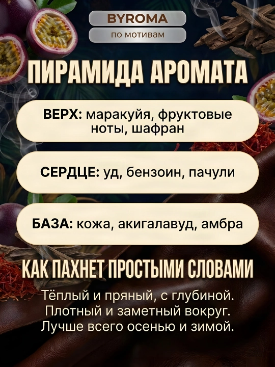 Парфюм унисекс по мотивам Oud Maracuja, стойкие духи, парфюмерная вода 10/50/100 мл