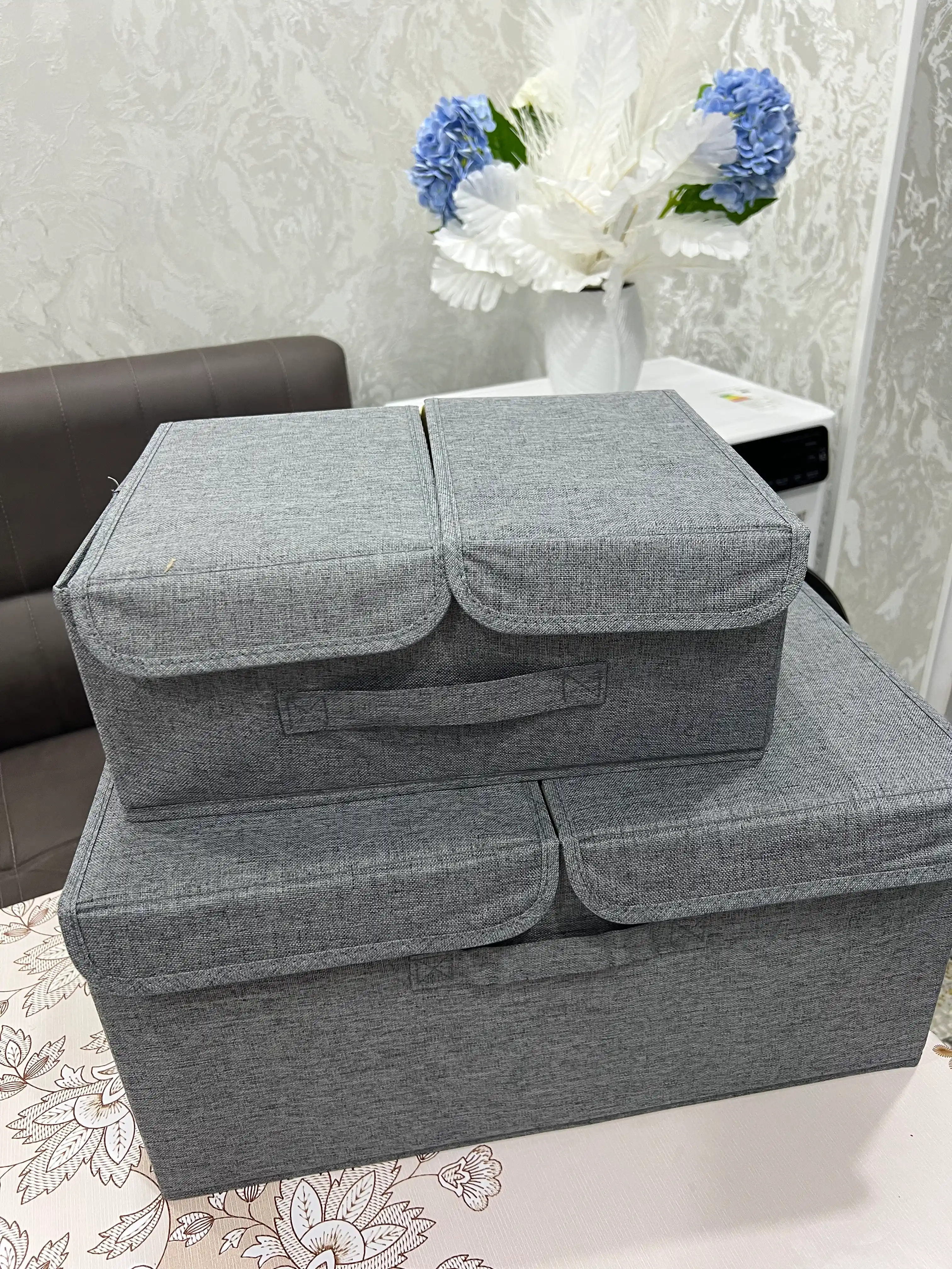 Органайзер для хранения одежды FORRIS HOME, кофр для белья с крышкой, набор 13+37 л
