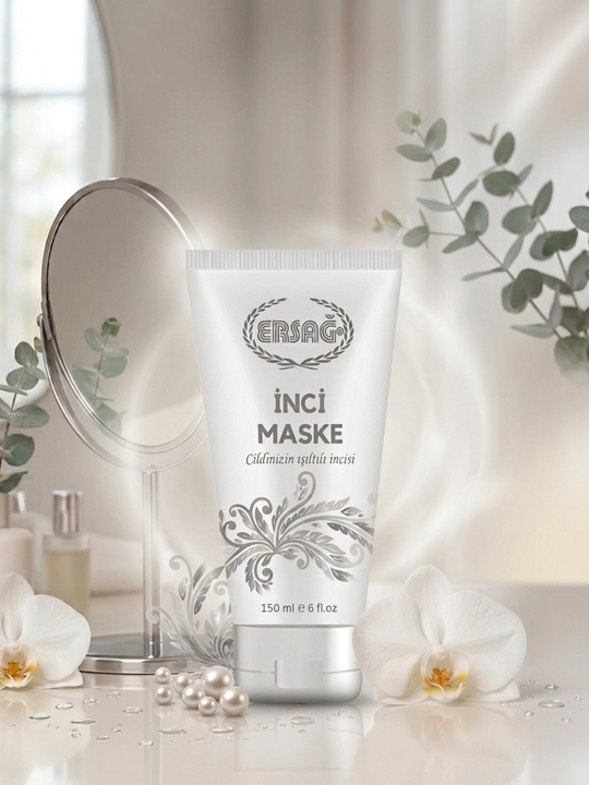 Ersağ inci maske, jemchuk maskasi, yuz tozalash, yorqin teri, ajinlarga qarshi